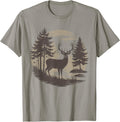 Vintage Forest Deer Graphic Retro Outdoors Wildlife Nature T-Shirt