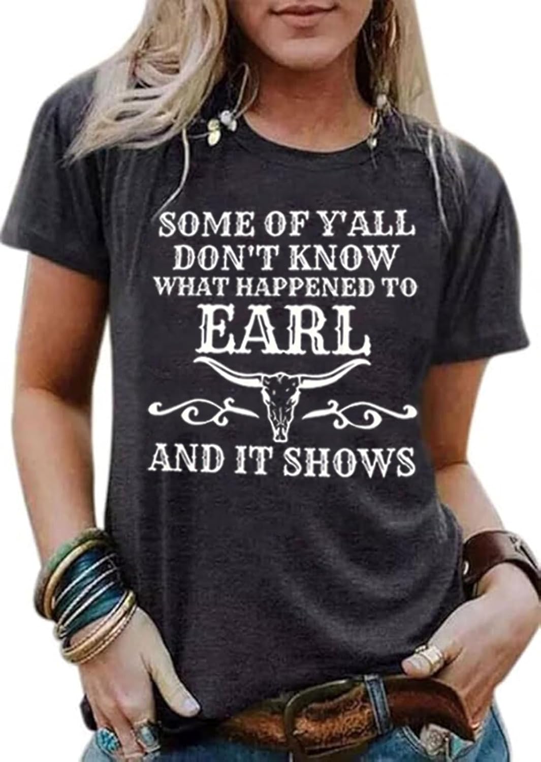 Rock Band T-Shirt Women Country Music Shirt Tops Vintage Graphic Retro Steer Western Rodeo Tees