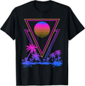 Retro Synthwave Aesthetic 1980s Palm Trees 90s Vaporwave T-Shirt