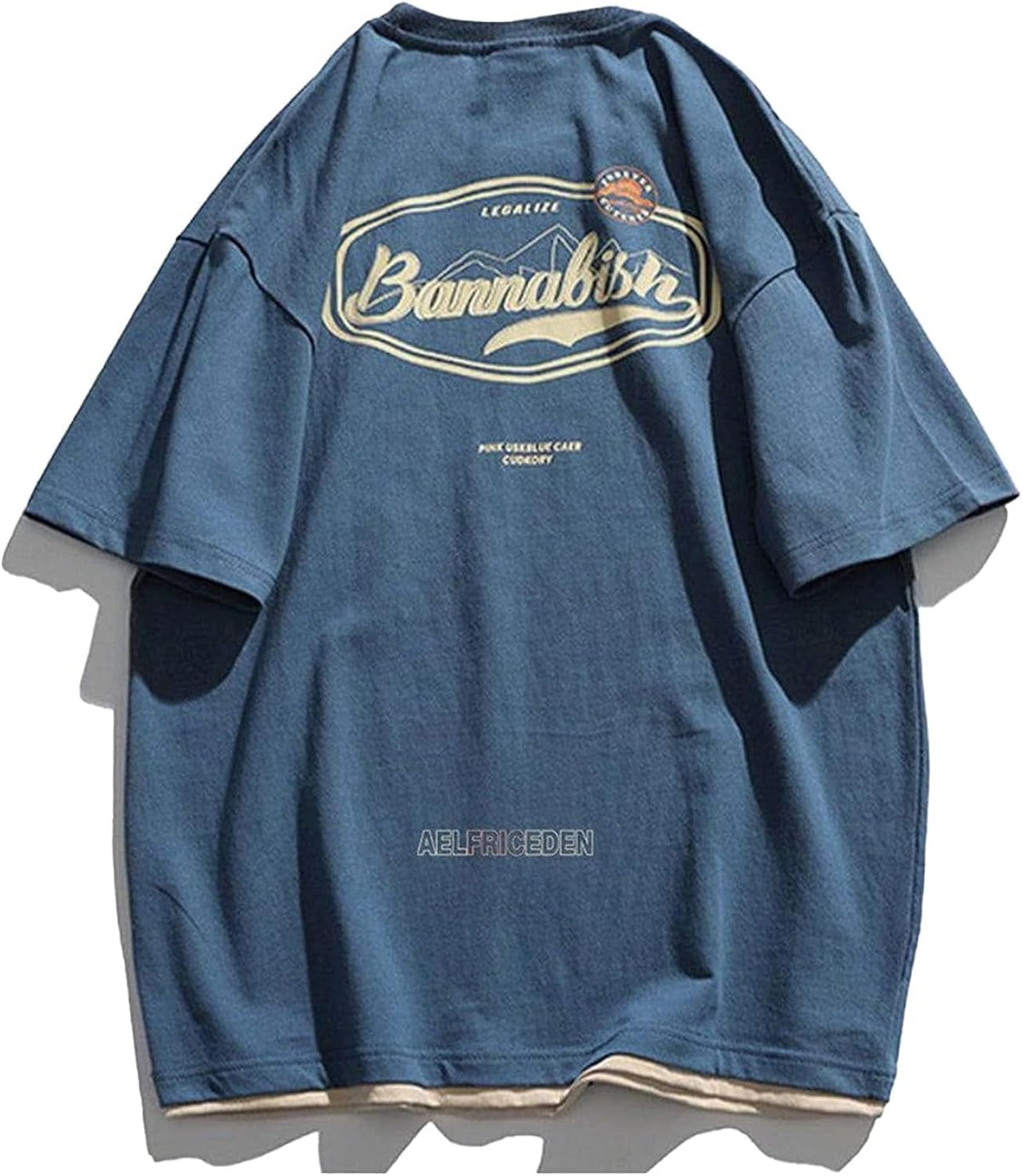 Mens Oversized T Shirts Graphic Tees Print Crew Neck Cotton Tops Streetwear Casual Shirt