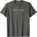 Cross Jesus is King Minimalist Christian Boy Toddler God Mom T-Shirt