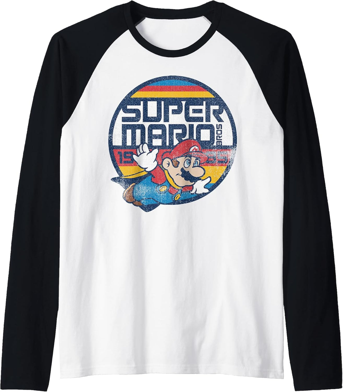 Classic Retro Flying 1985 Graphic Raglan Baseball Tee