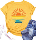 Outdoor Shirts for Women Retro Graphic Print Hiking Mountain T Shirts Summer Comfort Beach Hiking Workout Tee Tops
