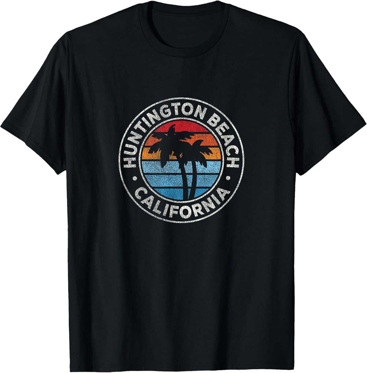 Huntington Beach California CA Vintage Graphic Retro 70s T-Shirt