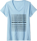 Womens Minimalist City - United Kingdom Modern Manchester V-Neck T-Shirt