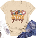 Stay Groovy Shirt for Womens Floral Graphic Retro Shirts Hippie 70s Tee Summer Tee Tops