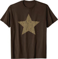 Grunge Star Distressed Retro Vintage Brown Graphic T-Shirt