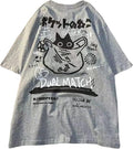 Gothic Oversized Printed T-Shirt Harajuku Street Trend Men and Women's Personality Loose Print Punk Short Sleeve