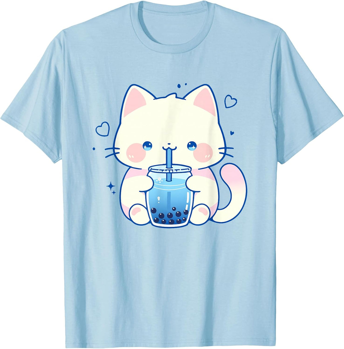 Kawaii Cat Boba Japanese Cute Aesthetic Anime Girls Teens T-Shirt