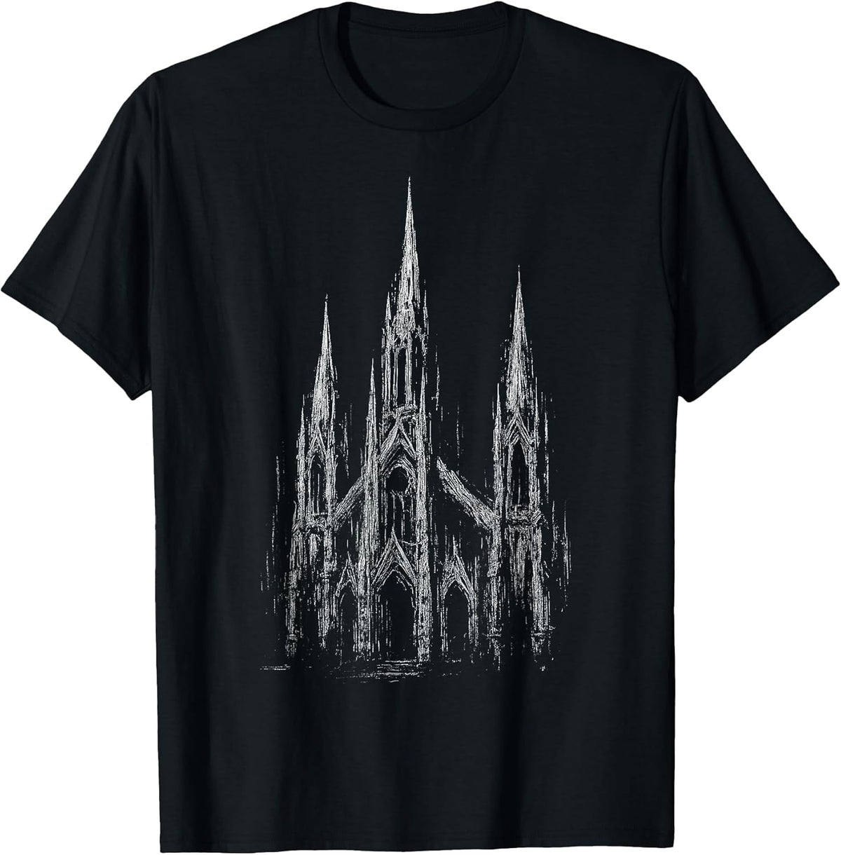 Gothic Church Cathedral Grunge Goth Dark Alt Aesthetic Art T-Shirt