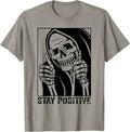 Funny Skull Stay Positive Skeleton Halloween Motivational T-Shirt