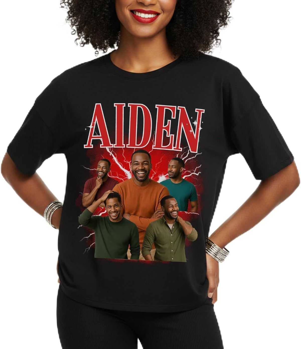 Custom Face Bootleg T-Shirt | Valentine’s Day | Add Text & Up to 5 Photos | Funny Retro Hip Hop Graphic Tee | Unisex