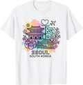 Seoul South Korea Travel Souvenir Minimalist Watercolor Art T-Shirt