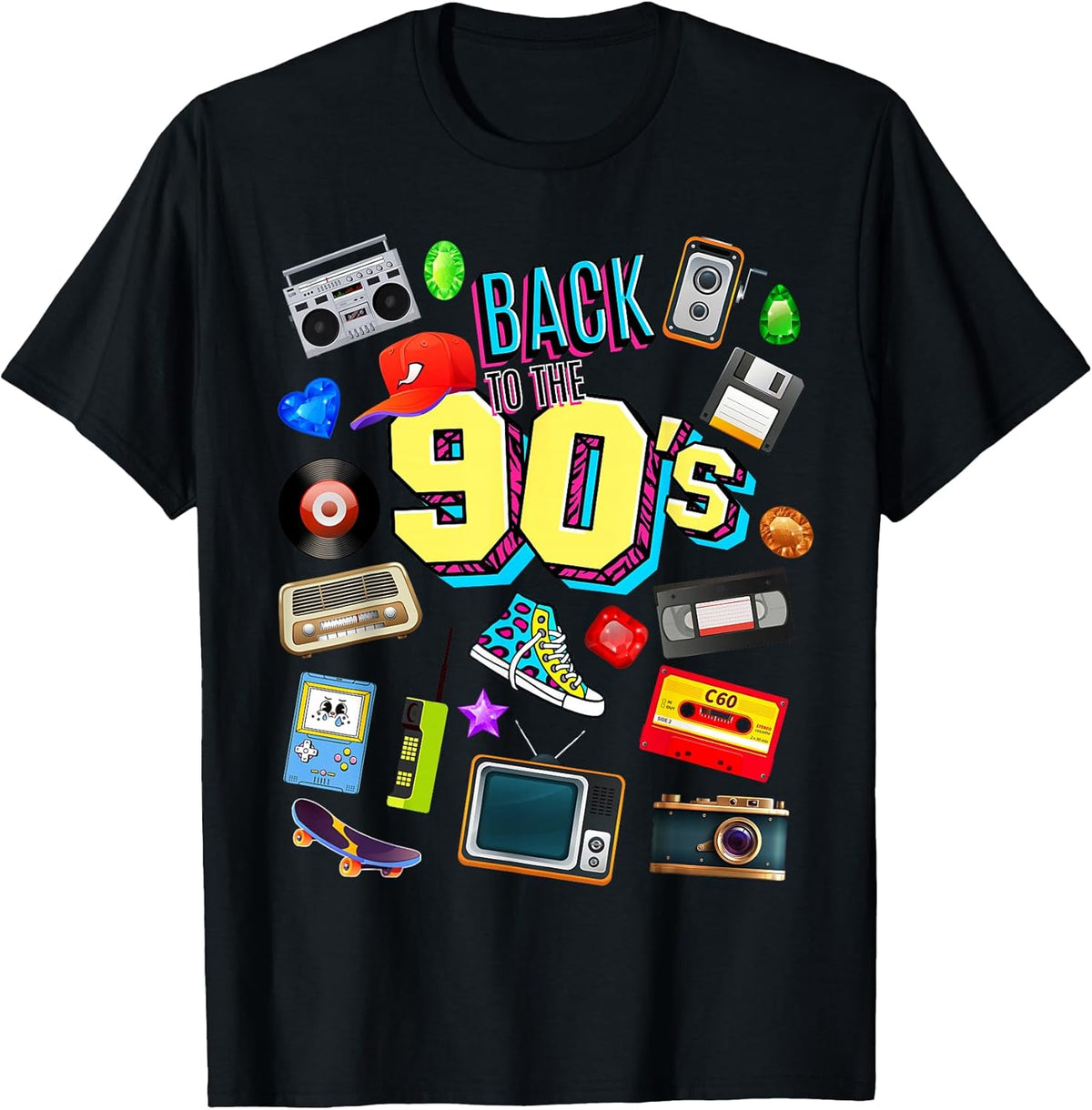 Men's Women's Kids Vintage Retro Back to 90's Graphic Design T-Shirt