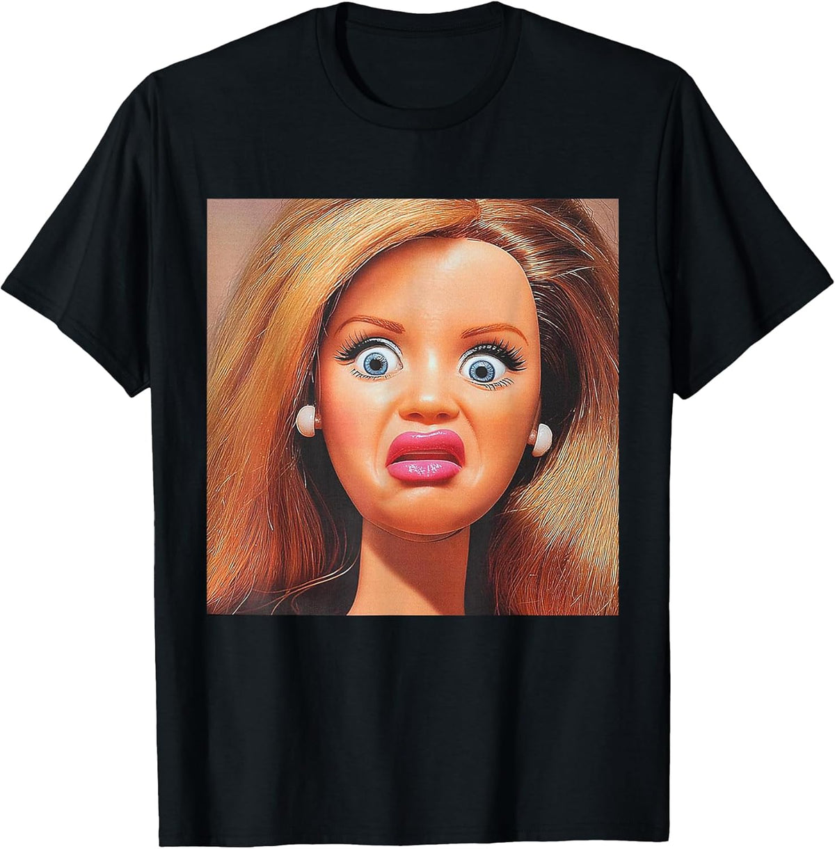 Funny Disgusting Doll face Meme Hilarious Sarcastic Gift Y2K T-Shirt