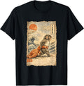 Kawaii Baby Monkey Punch Cute Japanese Macaque Ukiyo-e Art T-Shirt
