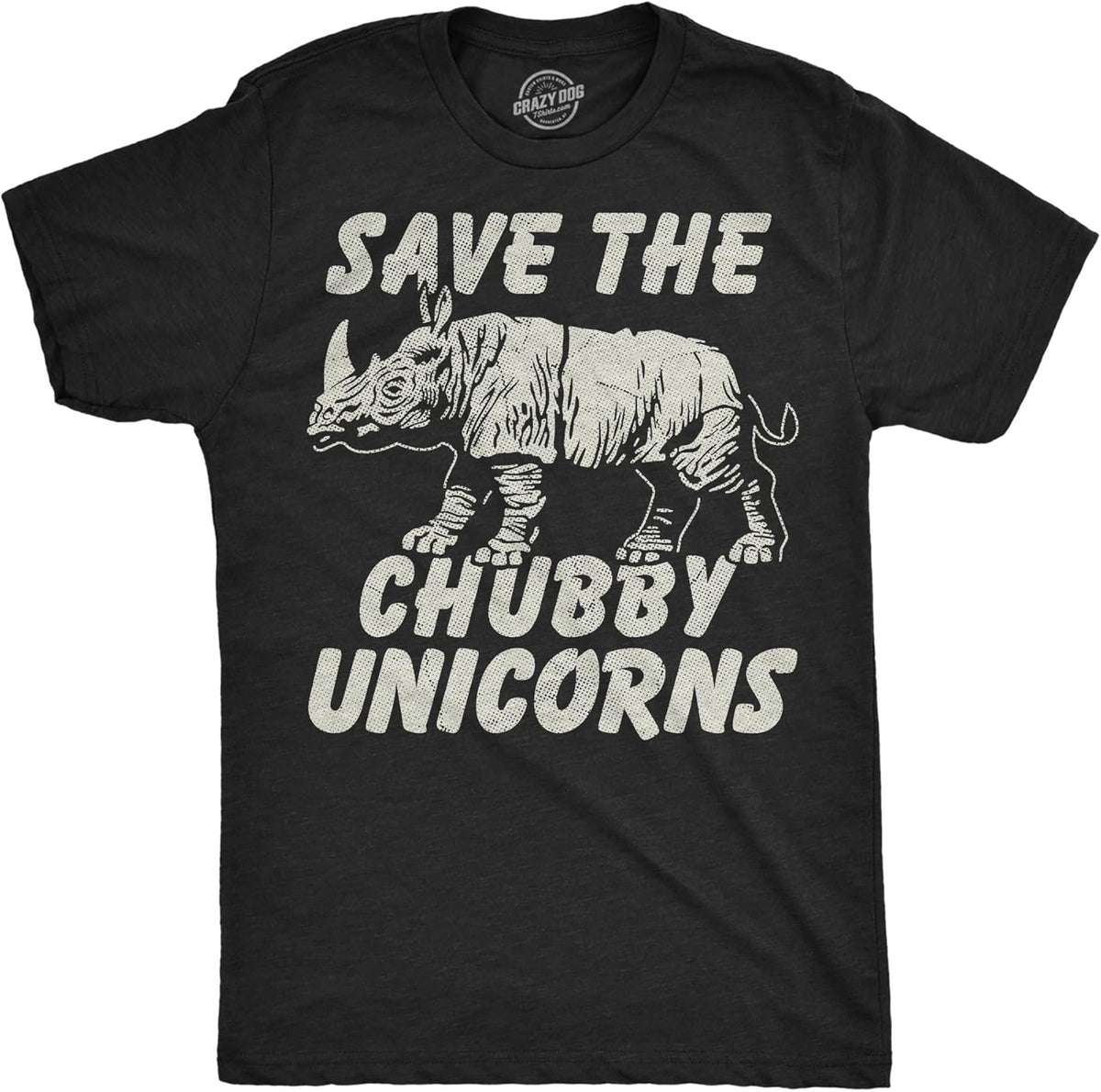 Mens Funny T Shirts Save The Chubby Unicorns Sarcastic Rhino Graphic Novelty Tee for Men