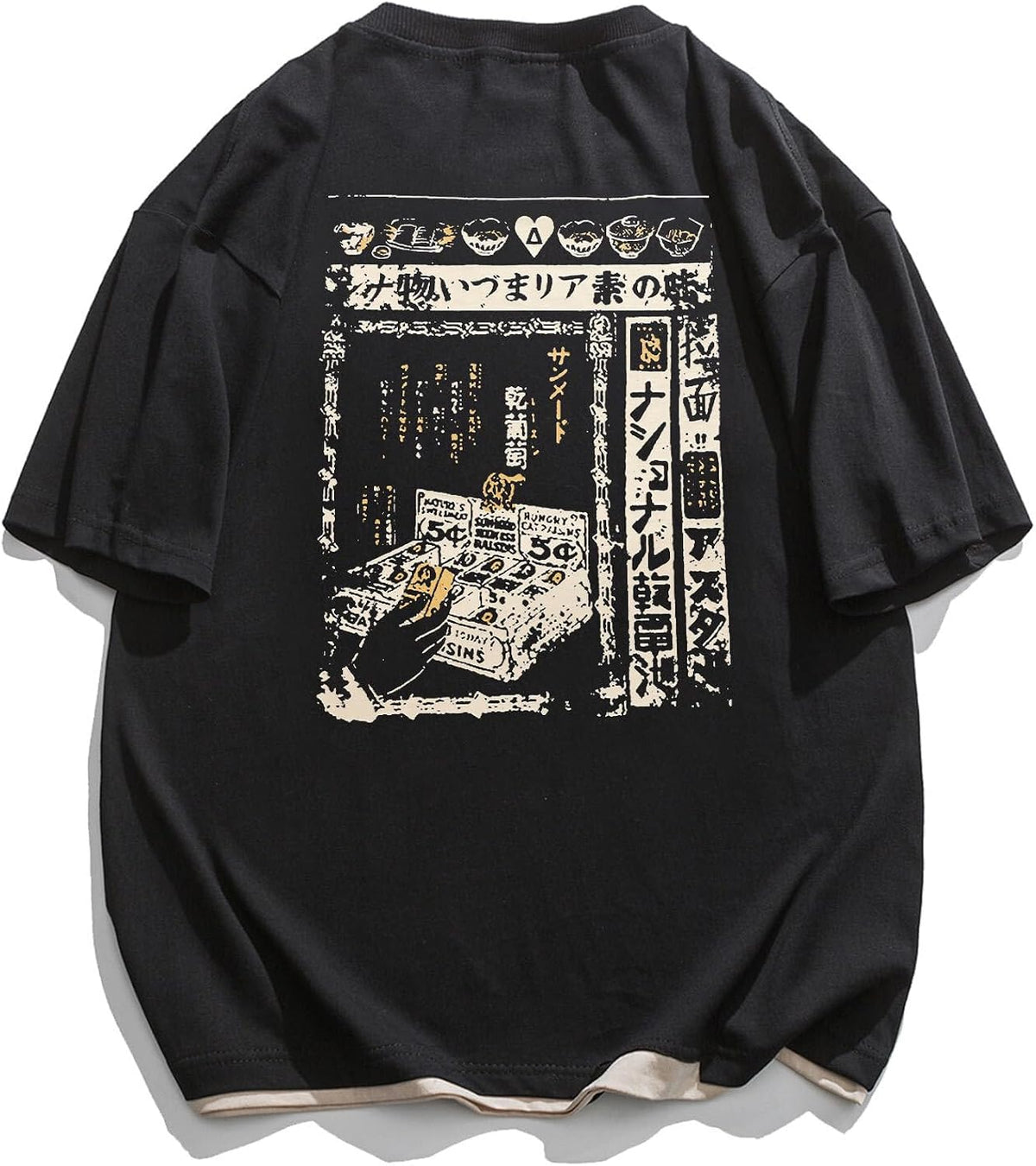 Mens 90s Vintage Oversized Shirts Unisex Harajuku T Shirt Print Graphic Tees Casual Summer Streetwear Top