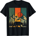 Retro Bear Graphic Tee Mountains Nature Outdoor Vintage T-Shirt