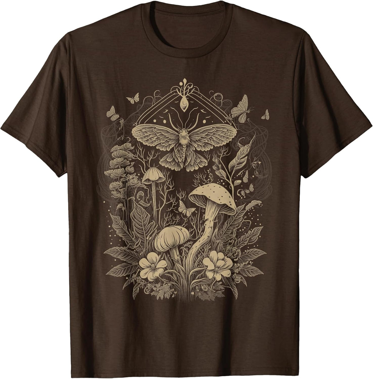 Cute Fairycore Floral Moth Aesthetic Girls Women Graphic T-Shirt Small