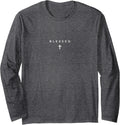 Blessed Cross Subtle Christian Minimalist Religious Faith Long Sleeve T-Shirt