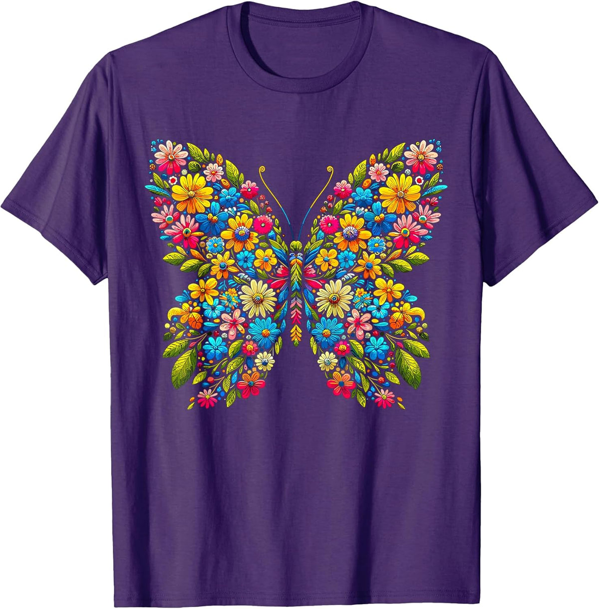 Butterfly With Flowers Aesthetic Butterfly T-Shirt