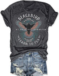 Blackbird Shirt Women Rock Band T Shirt Vintage Retro Music Shirt Song Lyrics Graphic Tees Short Sleeve Tops