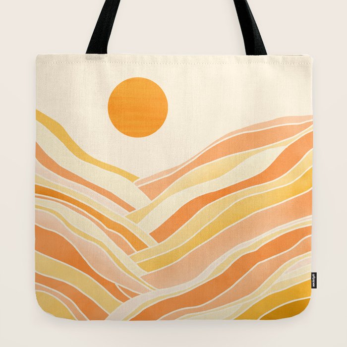 Golden Mountain Sunset / Abstract Landscape Tote Bag