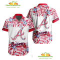 Atlanta Braves Hawaiian Shirt Tropical Flower Aloha Shirt for Men Women