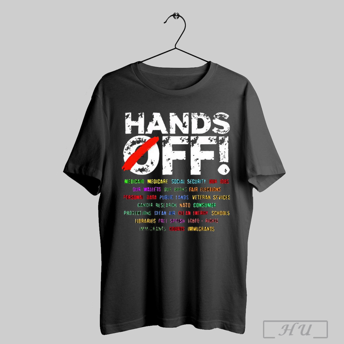 Awesome Womens Hands Off Protest Print Casual 2025 T Shirt