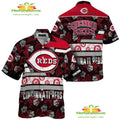 Cincinnati Reds Hawaiian Shirt Floral Stripes Custom Aloha Shirt