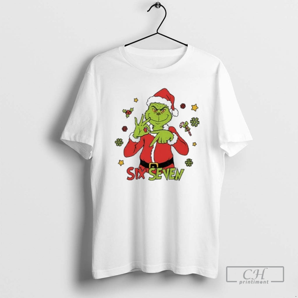 Classic 6 7 Six Seven Meme Grinch Christmas Shirt Sweater