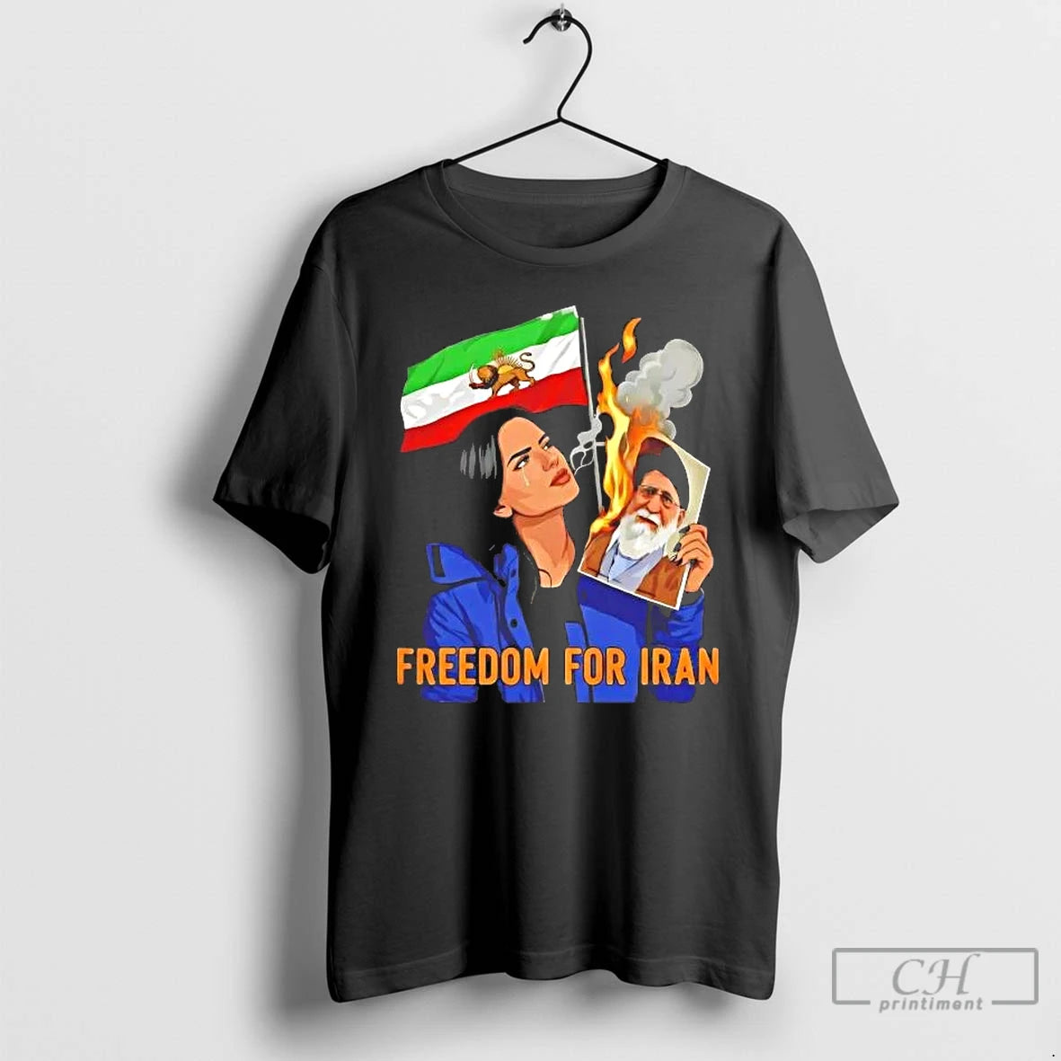 Classic Freedom For Iran Protest Lion And Sun Tee