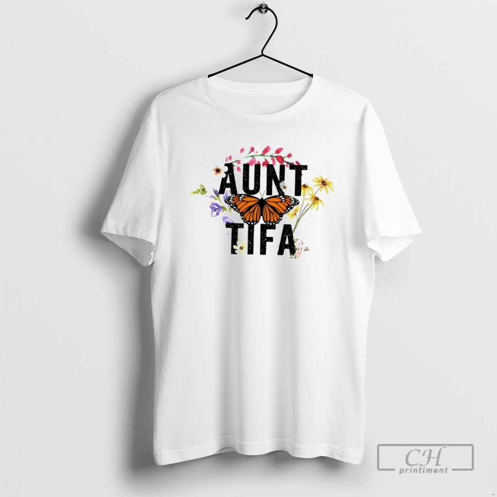 Classic I Am Aunt Tifa Aunties Against Fascists Floral Shirt Sweater