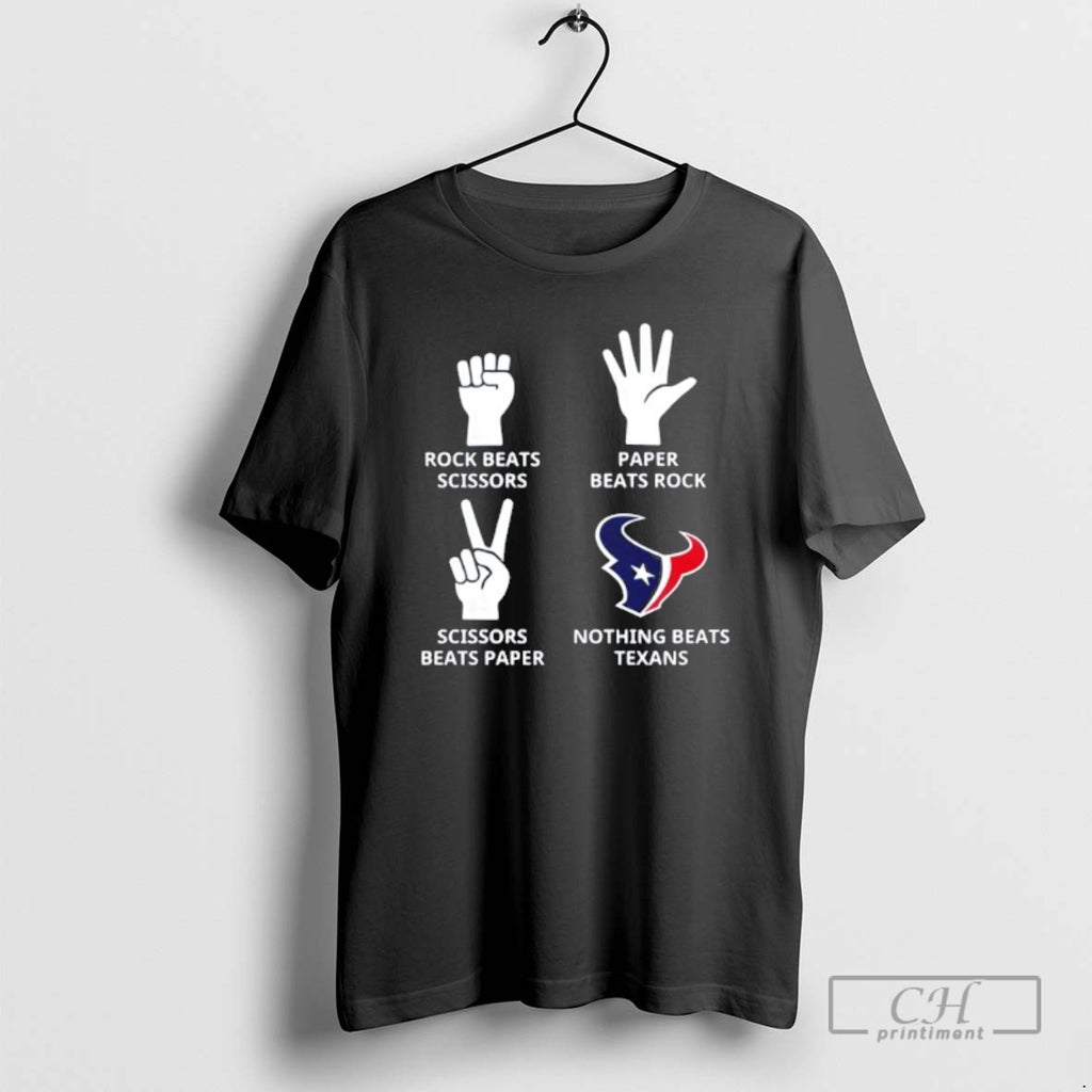 Classic Nothing Beats Houston Texans Rock Beats Scissors Paper Beats Rock Shirt Sweater