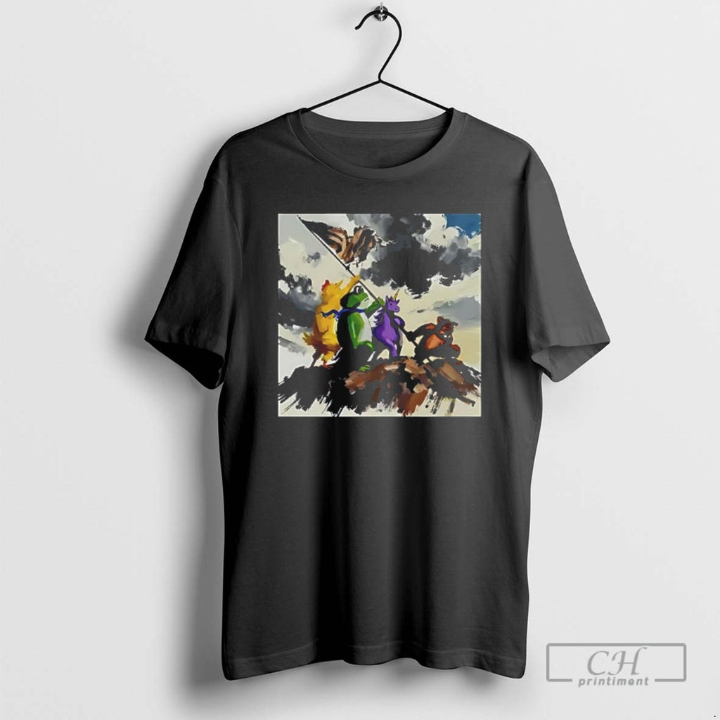 Classic Portland Frog Art Work Resist Animals Photo Shirt Sweater