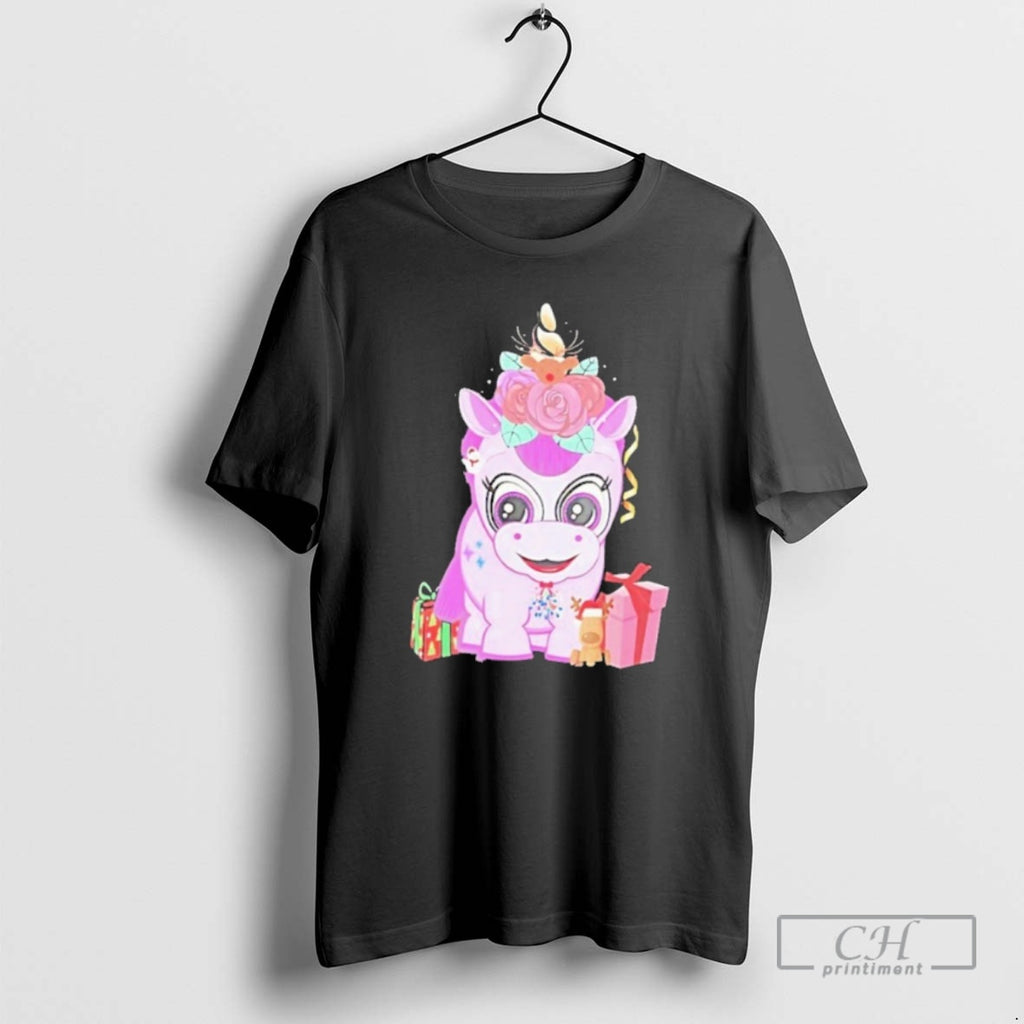 Classic Purple Unicorn Christmas Gifts Reindeer Bow Holiday Shirt Sweater