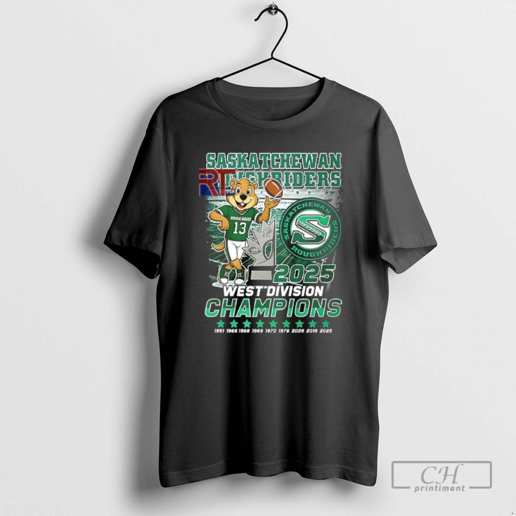 Classic Saskatchewan Roughriders 2025 West Division Champions Mascot Shirt Sweater