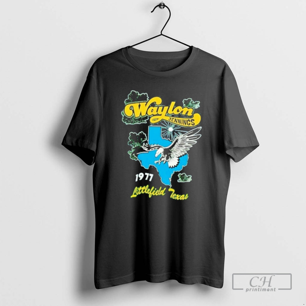 Classic Waylon Jennings Littlefield Texas 1977 Shirt Sweater