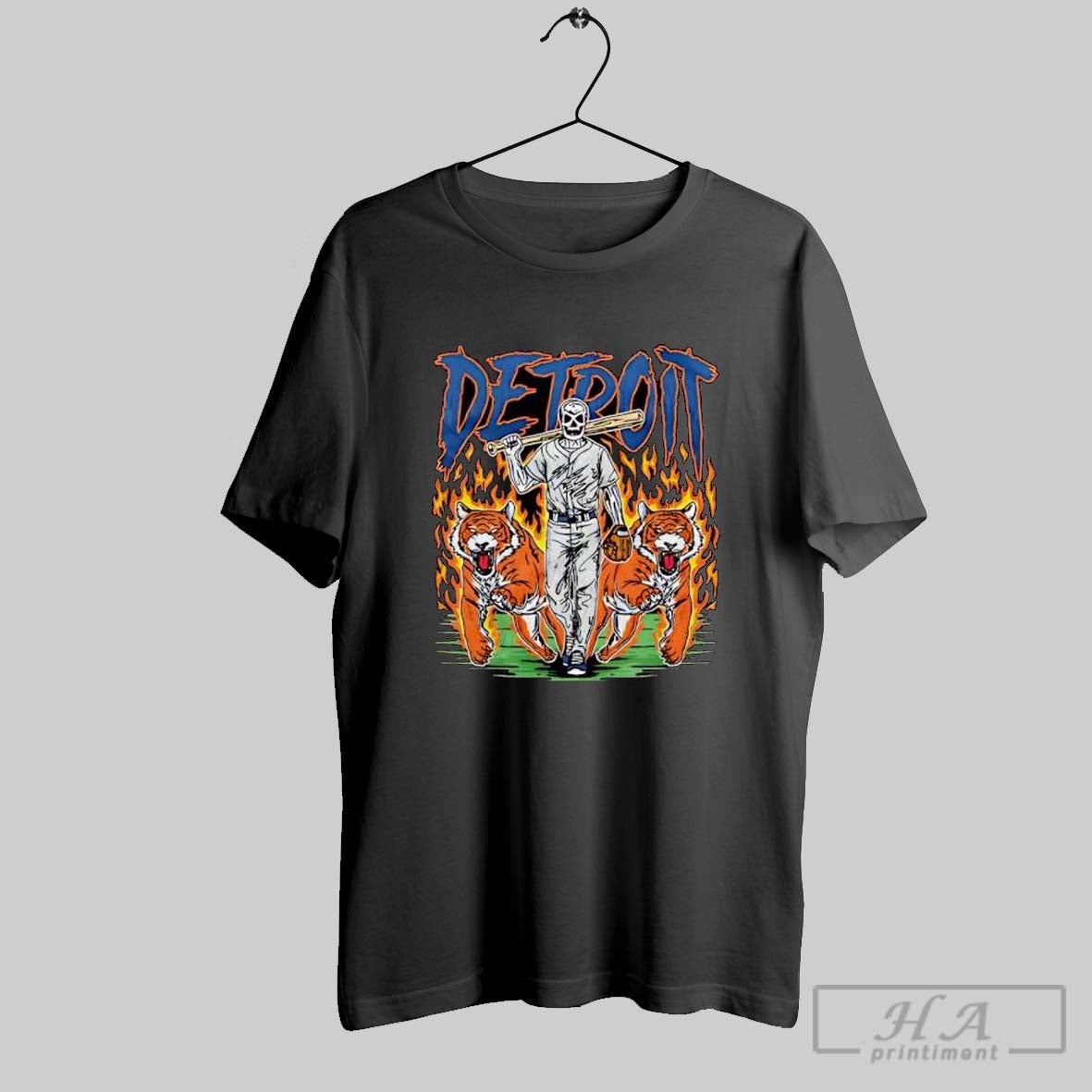 Detroit Baseball Tigers Graphic Skeleton Shirt Sweater Longsleeve And V Neck