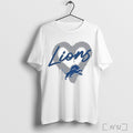 Detroit Lions Spray Heart Boxy T Shirt
