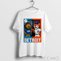 Detroit Lions And Detroit Tigers Mascot Play Card T Shirt