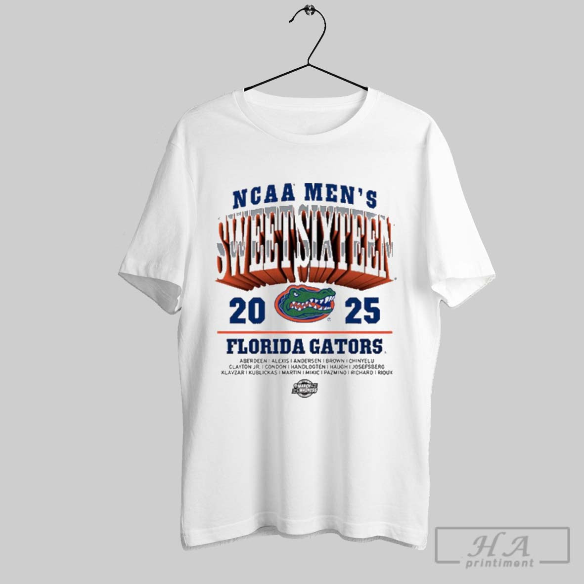 Florida Gators 2025 Ncaa Mens Basketball Sweet Sixteen March Madness Aberdeen Alexis Andersen Brown Logos
