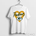 Green Bay Packers Spray Heart Boxy T Shirt