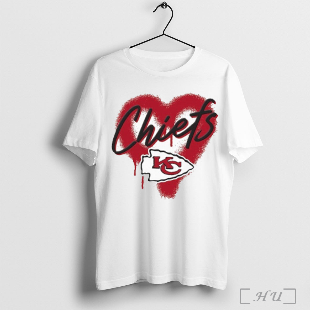 Kansas City Chiefs Spray Heart Boxy T Shirt