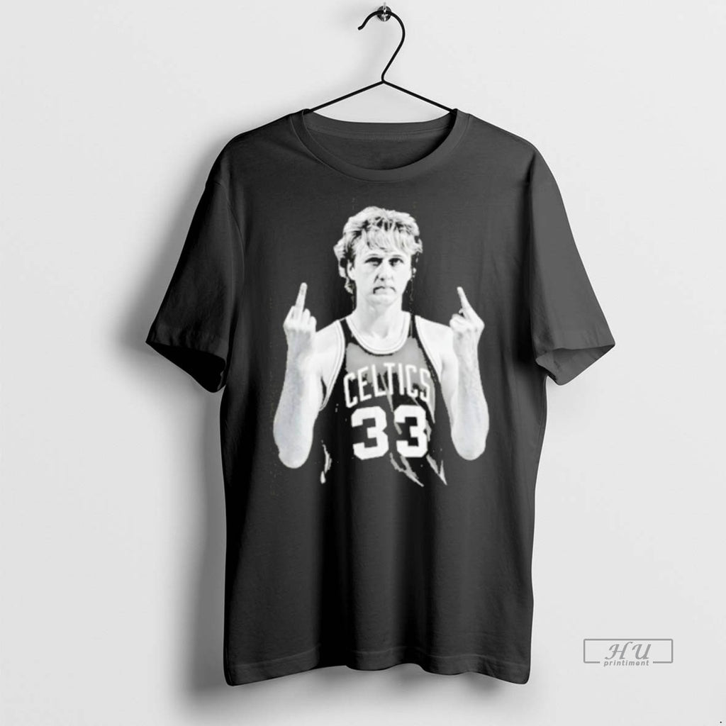 Limited Edition Celtics Larry Bird Middle Finger Tee Shirt Sweater