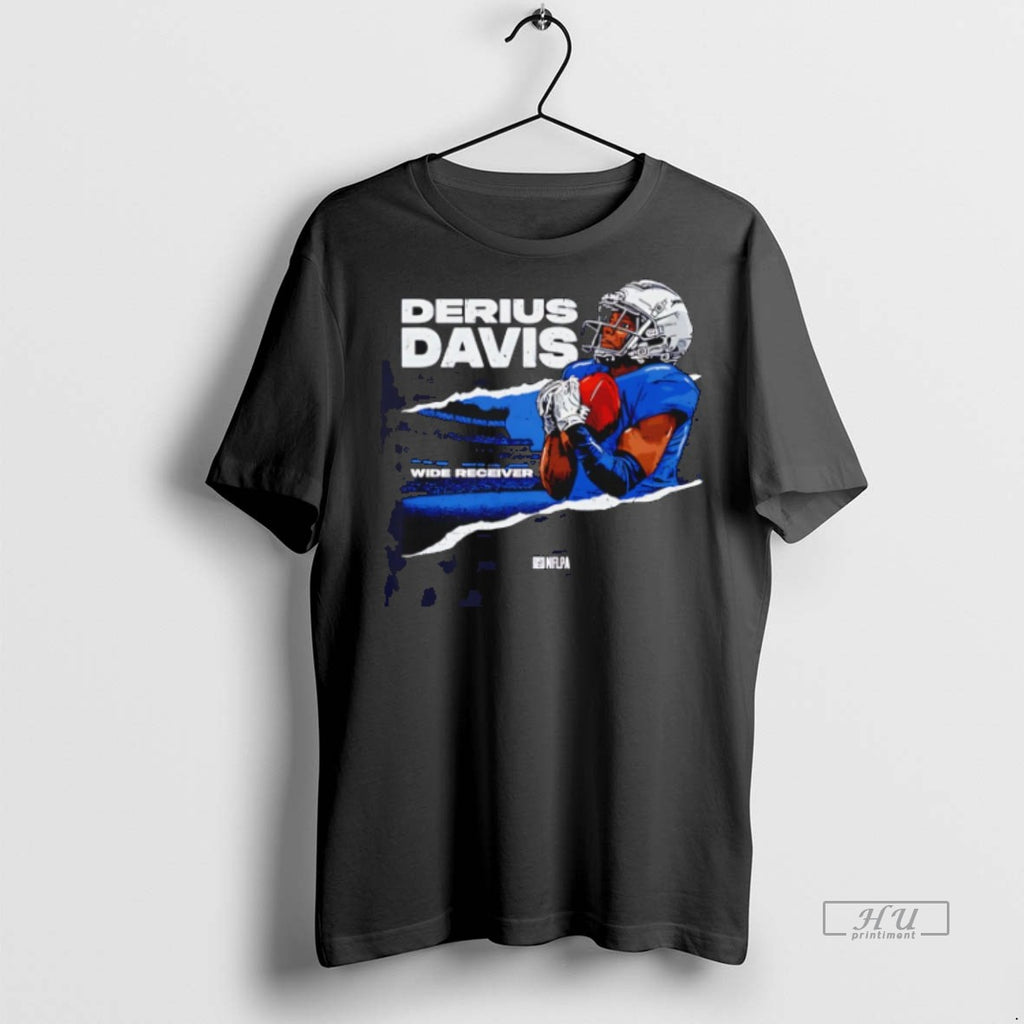 Limited Edition Derius Davis Los Angeles Chargers Torn Signature Tee Shirt Sweater