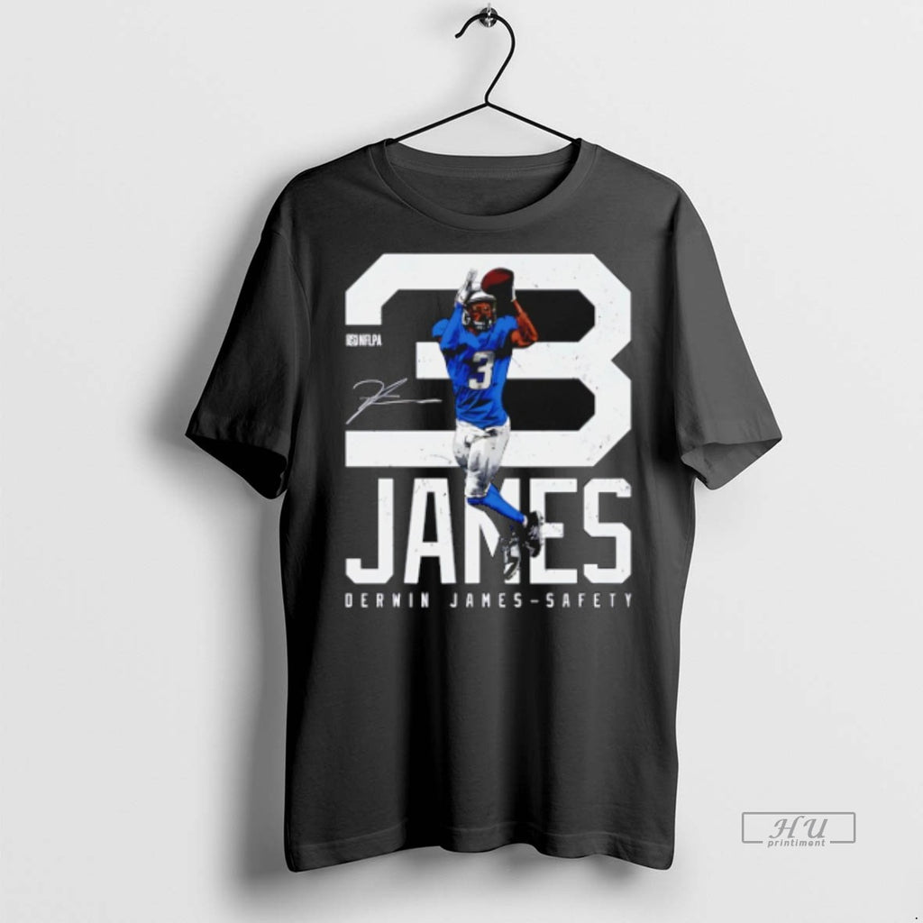 Limited Edition Derwin James Los Angeles Chargers Bold Number Signature Tee Shirt Sweater