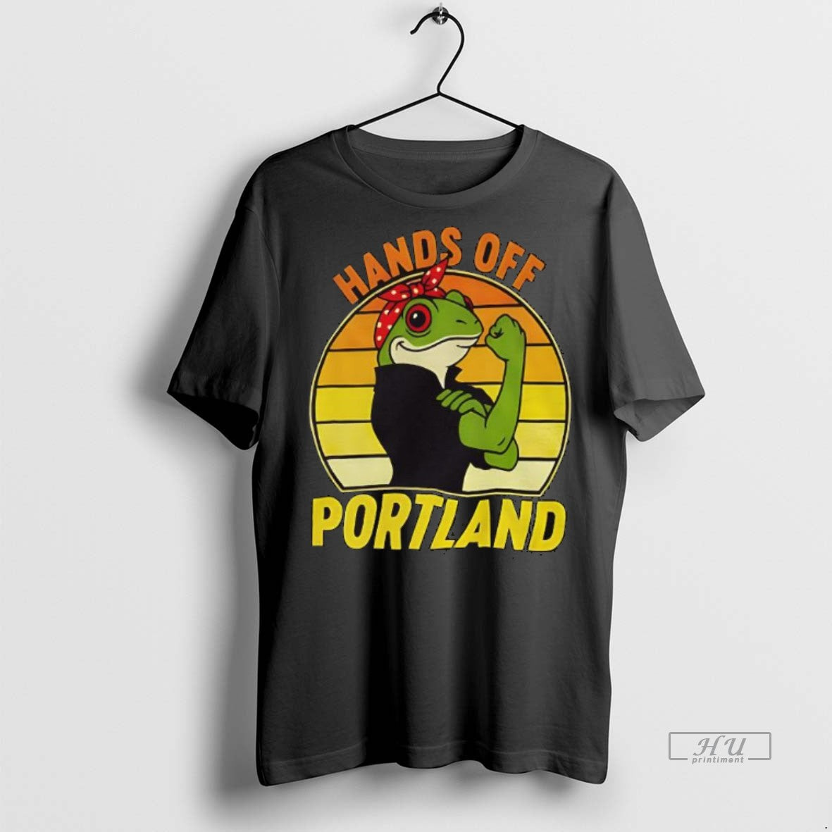 Limited Edition Hands Off Portland Frog Rosie The Riveter Vintage Tee Shirt Sweater