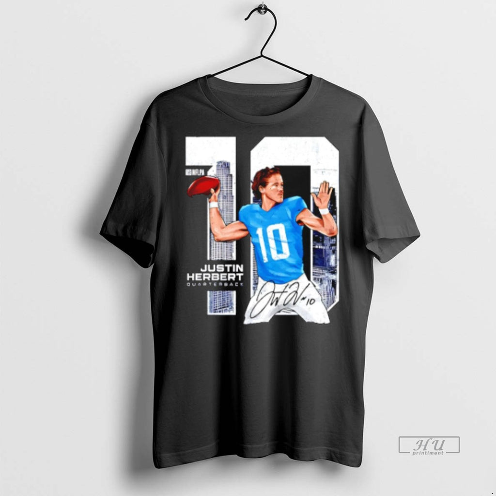 Limited Edition Justin Herbert Los Angeles Chargers Throw City Tee Shirt Sweater